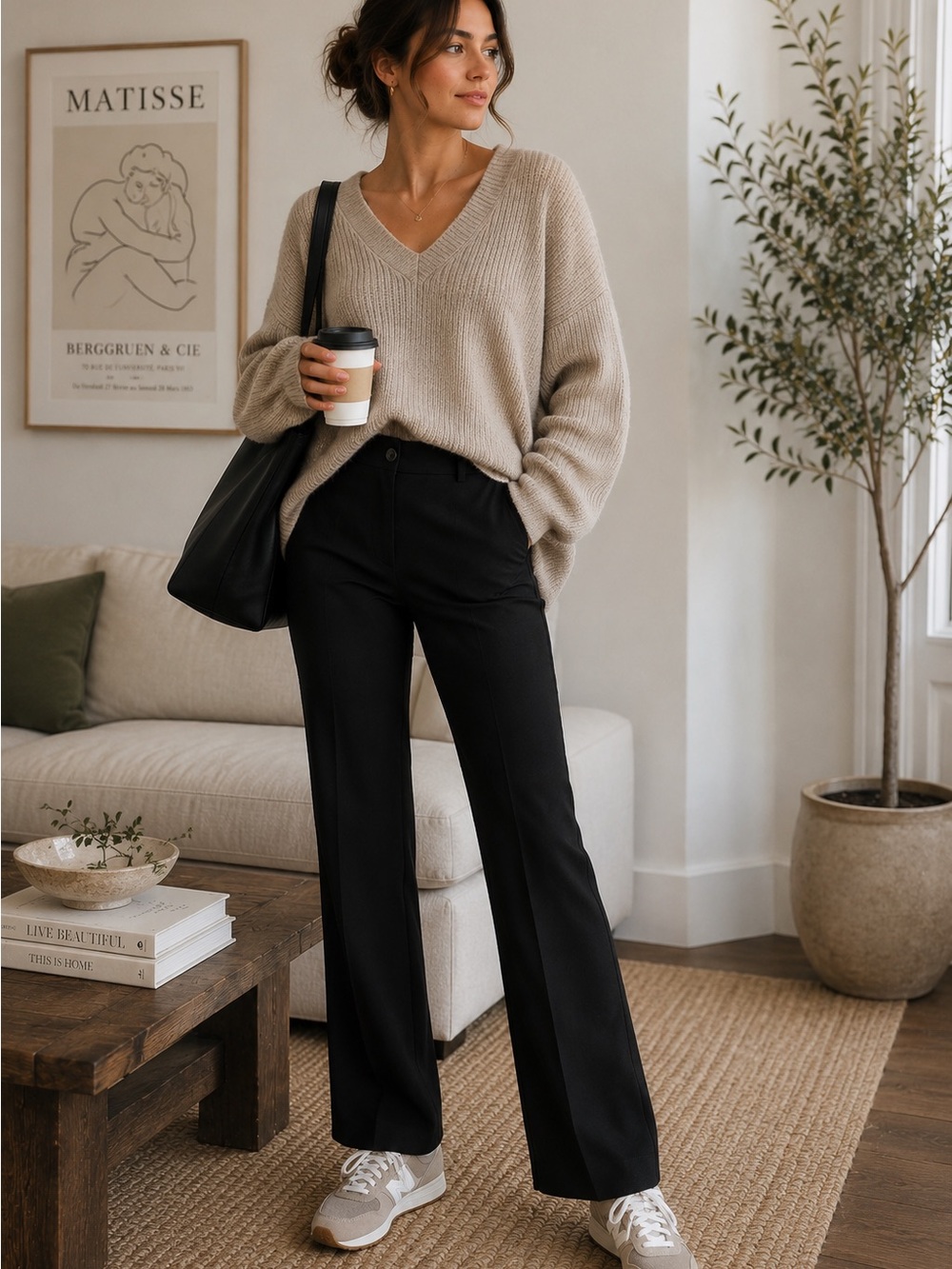 Calvin Klein Black Stretch Career Trousers Modern Fit 8